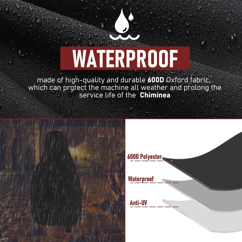 Chiminea Cover Outdoor Waterproof Chiminea Fire Pit Cover Heavy Duty
