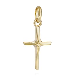NKlaus Kruzfix 11980 Pendant Cross 333 Yellow Gold 8 Carat High Gloss 16 x 9 mm, Yellow Gold