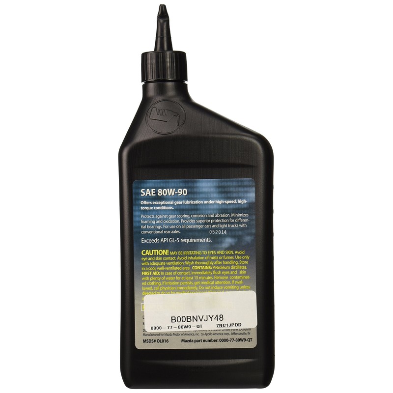 Genuine Mazda Accessories (0000-77-80W9-QT) SAE 80W-90 Rear Differential Oil -