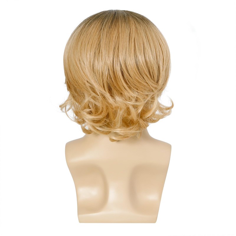 Men Short Blonde Wig Middle Parting Blond Layered Hair for