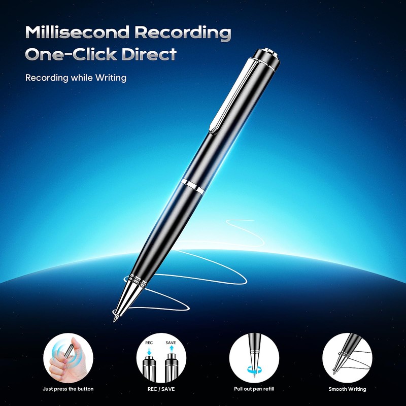 Voice Recorder with Playback, 128GB Digital Voice Activated Recorder with