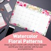 S&O Watercolor Floral Large Desk Calendar from July 2025 to