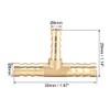 sourcing map Tee Brass Barb Fitting Reducer 3 Way, Fit