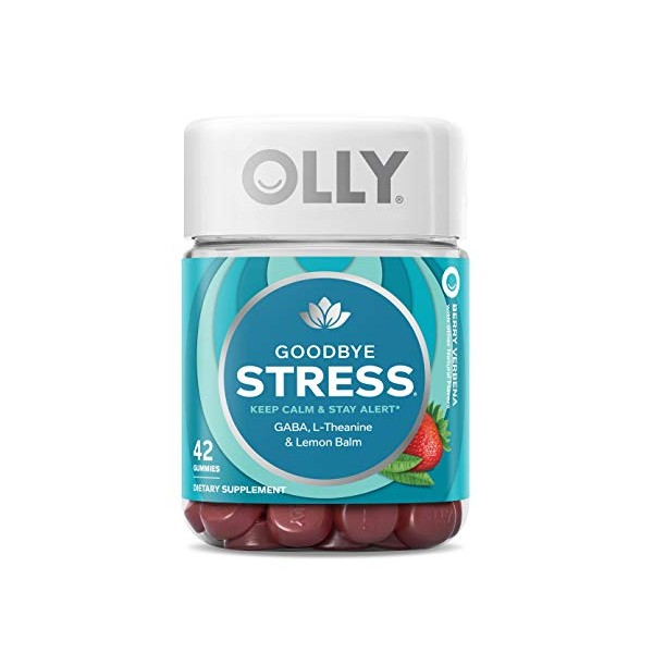 OLLY Goodbye Stress Gummy, GABA, L-Theanine, Lemon Balm, Stress Relief Supplement, Berry, 42 Day Supply - 42 Count