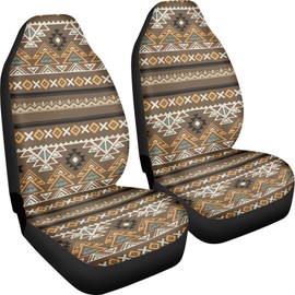 Quelytytrip Tribal Ethnic Print Car Seat Covers Set of 2,Universal Auto Front Seats Protector Fits for Car,SUV Sedan,Truck