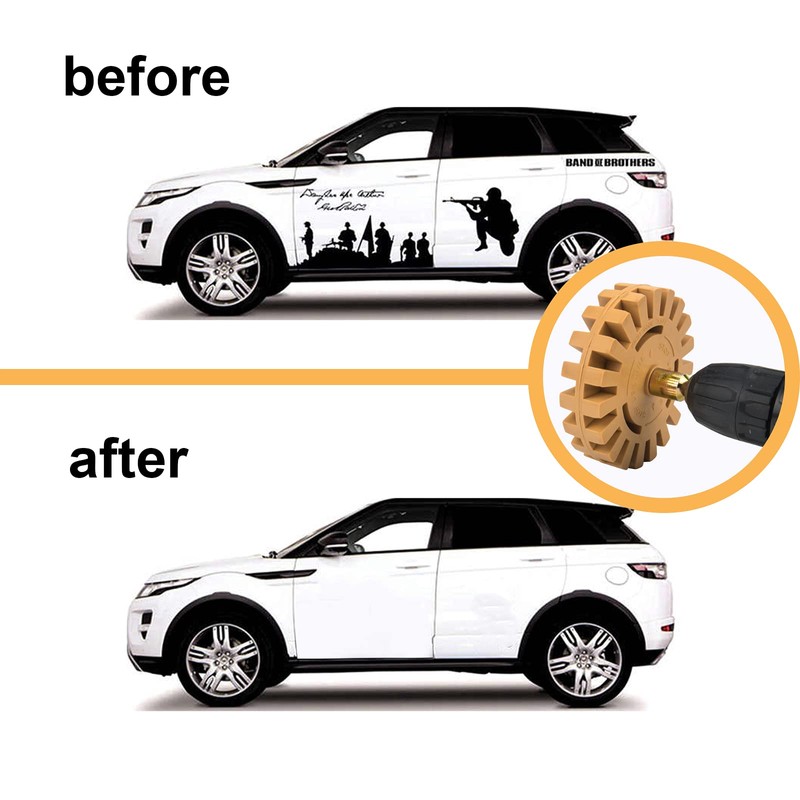Decal Remover Wheel Sticker Remover w/Drill Adapter Tool Kit Adhesive