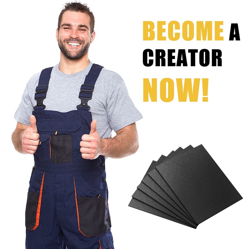 6 Pack Black ABS Plastic Sheet 12" x 16" x