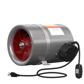 FICBXRA 8 Inch Inline Duct Fan with AC gear control- Ventilation Exhaust Fan for Heating Cooling Booster, Grow Tents, Hydroponics, NSK/SKF bearings