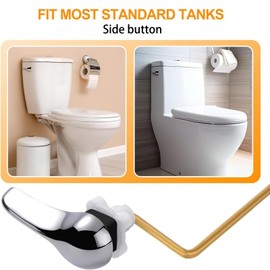 ANIS·KEAAR Universal Toilet Handle Replacement Kit | Brass Thickened Linkage Rod | Toilet Flush Handle Fits Most Toilets,Chrome (Side Mount)
