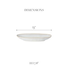 Casafina Ceramic Stoneware 13'' Oval Platter - Eivissa Collection, Sea Blue | Microwave, Dishwasher, Oven & Freezer Safe Dinnerware | Food Safe Glazing | Restaurant Quality Serveware