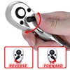 Bestgle 1/4" Square Drive Stubby Reversible Ratchet Wrench with 72-Tooth
