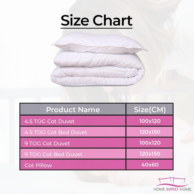 Home Sweet Home UK Anti Allergy 4.5 Tog Toddler Cot