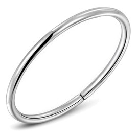 GWG Jewellery Bracelet 925 Sterling Silver Coated Adjustable Ring Classic Bangle Circle Hoop in Gift Box for Women