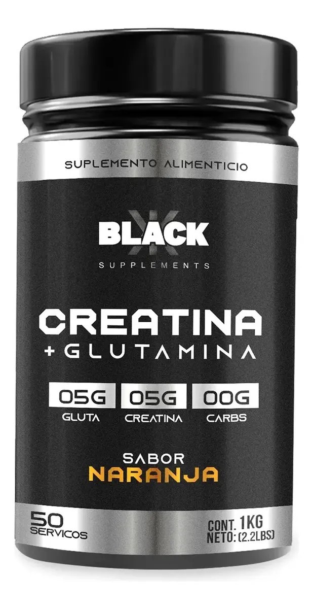 Black 1kg Creatina  Glutamina 50 Servicios Varios Sabores