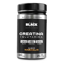 Black 1kg Creatina  Glutamina 50 Servicios Varios Sabores