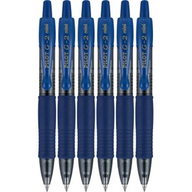 Value Pack of 6 Pilot G2 Mini Retractable Gel Ink Rolling Ball Pen, Fine Point, Blue Ink (31211)
