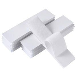 QDiShi Hook and Loop Strips with Adhesive 1x4 inch Strips with Adhesive 10 Sets Strong Sticky Back Adhesive Fasten Mounting Tape Instead of Holes and Screws for Home or Office Use(White)