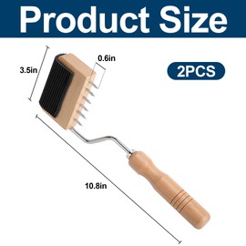 codree 2 Pcs Gooseneck Webbing Stretcher Upholstery Tool, Wood Handle Webbing Puller Stretcher, Carpet Canvas Webbing Stretching Tool for Upholstery Repair Tools Supplies