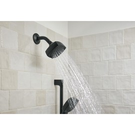 Peerless Ezra Single-Function Black Tub and Shower Faucet Set, Shower Handle, Shower Trim Kit, Shower Set, Matte Black PTT14471-BL (Valve Not Included)