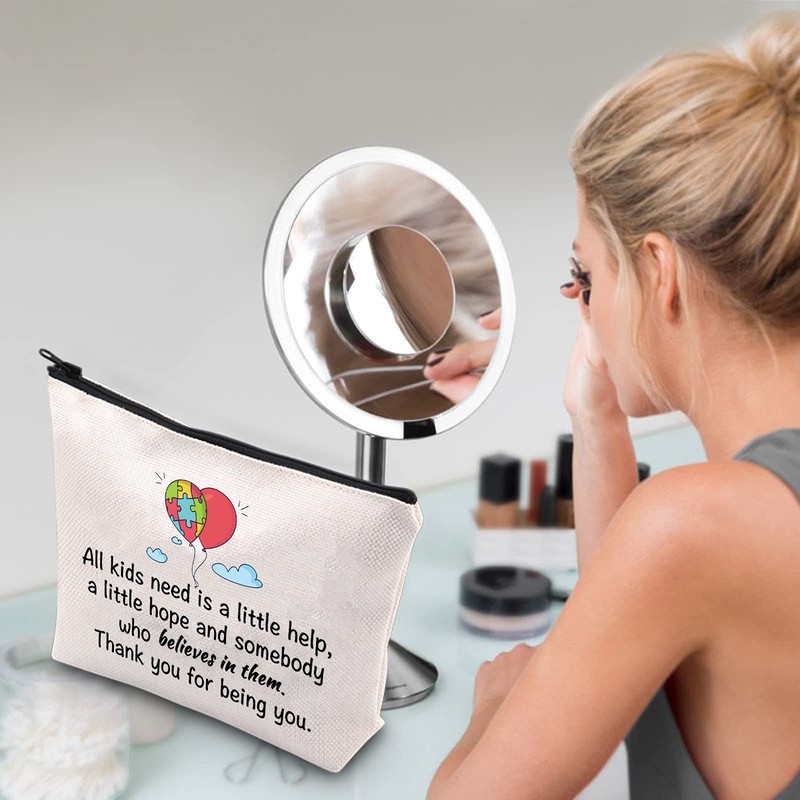 WCGXKO Autism Awareness Gift Thank You Gift Makeup Bag for