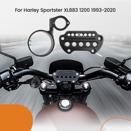 maXpeedingrods Side Mount Instrument Bracket & Speedometer Relocation Cover for Harley Sportster XL883 XL1200 1993-2020, Black