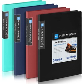 Sooez 30-Pocket Binder with Plastic Sleeves 9x12, Heavy Duty Art Portfolio Folder with Clear Sheet Protectors, Display 60 Pages, Presentation Book for Artwork, Document Organizer Binder - 4 Pack