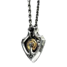 Shuttle Mechanical Rotatable Gear Pendant Necklace, Steampunk Pendant Necklace for Men and Women (Gold)