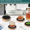 Wood Coasters for Drinks, Minacun Absorbent Coaster Sets of 5,
