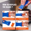Happybuy Plastic Razor Blade Scraper,2PCS Scraper Tool, 120PCS Plastic Blades,