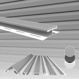 HEXIM Siding Facade Panels, Outdoor Facade Cladding, Weatherproof, Plastic Panels, PVC-U Cladding, Outdoor Wall, House Cladding, UV-Resistant (Connection Profile Grey)