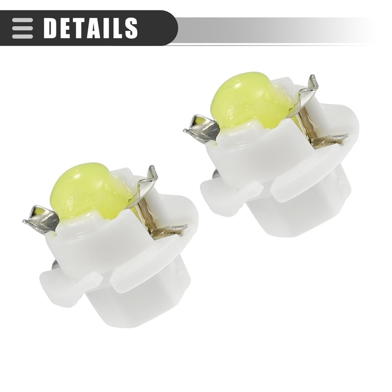 Motoforti Universal T5 B8.4D Car LED Dashboard Light,Plastic Metal,White,10pcs