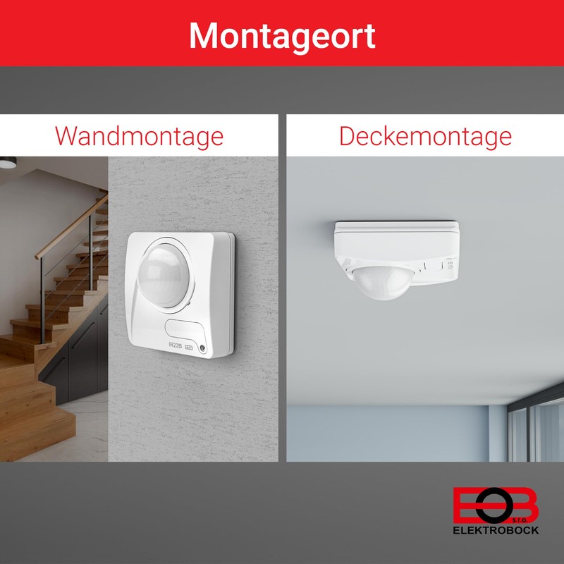 ELEKTROBOCK IR22B Infrared Motion Detector | For Indoor 360° Detection