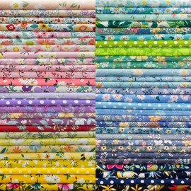 Fabrics for Sewing Cotton: 50 Pieces 30 x 30 cm Patchwork Fabric Package, Fabric for Face Masks, Fabric Squares and Quilting Fabrics for Patchwork, Handmade