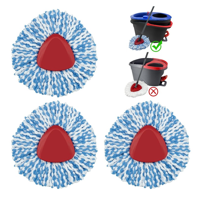 3 Pack Spin Mop Replace Head Compatible with Rinseclean 2