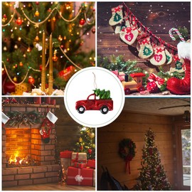 Homoyoyo Red Truck Christmas Decorations Christmas Tree Ornaments Vintage Car, Xmas Car Decor Pickup Truck Decoration Ornament for Xmas Holiday Party Supplies Pickup Car Model Ornament
