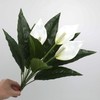 Spathiphyllum Artificial Plants with White Flowers, 2-Pack Green Leaves Artificial