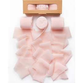 JEDIA Pink Ribbon, 3 Rolls Blush Pink Ribbons, 1.5" x 7Yd Flower Ribbons Set for Flower Bouquet, Gift Wrapping, Wedding, Bouquet Wrap, DIY Crafts