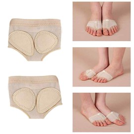 PYRUVAE 2 Pairs Non-Slip Foot Pads Belly Socks Dance Paw Pad Practice Shoes Foot Toe Caps Toe Protection Shoes Half Sole Paw Pad Shoes Foot Thong Ballet for Women Ballet Belly Dance (M