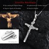 Lfkk 925 Sterling Silver Crucifix Necklace for Men Jesus Cross