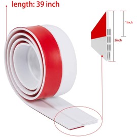 Door Draft Stopper Under Door Seal for Exterior/Interior Doors, Door Sweep Strip Under Door Draft Blocker, Soundproof Door Bottom Weather Stripping, 2" W x 39" L, (Black 2 Pack)