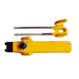 ZIMISI Car Steering Wheel Lock, Adjustable Length Heavy Duty Wheel Lock with 2 Keys, Double Hooks Security Anti-Theft Car Device for Most Cars, SUVs, Trucks, Pickups (Yellow)