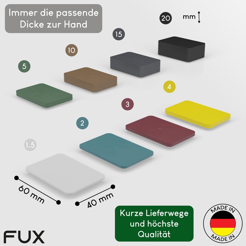 FUX Set of 40 Plastic Spacers, 60 x 40 x