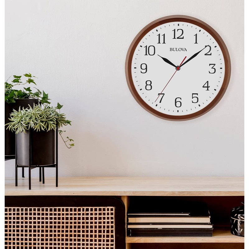 Bulova Clocks Model C4899 Clarity, Warm Walnut