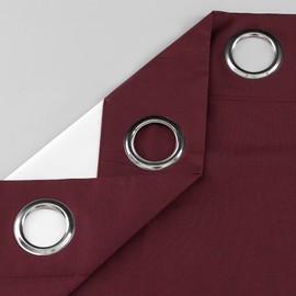 Madrista 100% Blackout Grommet Top Window Treatment Curtain Valances, 52" Wx 18" L, Burgundy