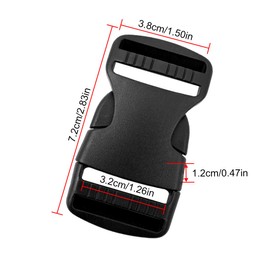 LICQIC Plastic Side Release Buckles, 20 mm/25 mm/32 mm/38 mm/50 mm Plastic Buckle Clips for Backpack Repairing, Luggage Fastening Strap