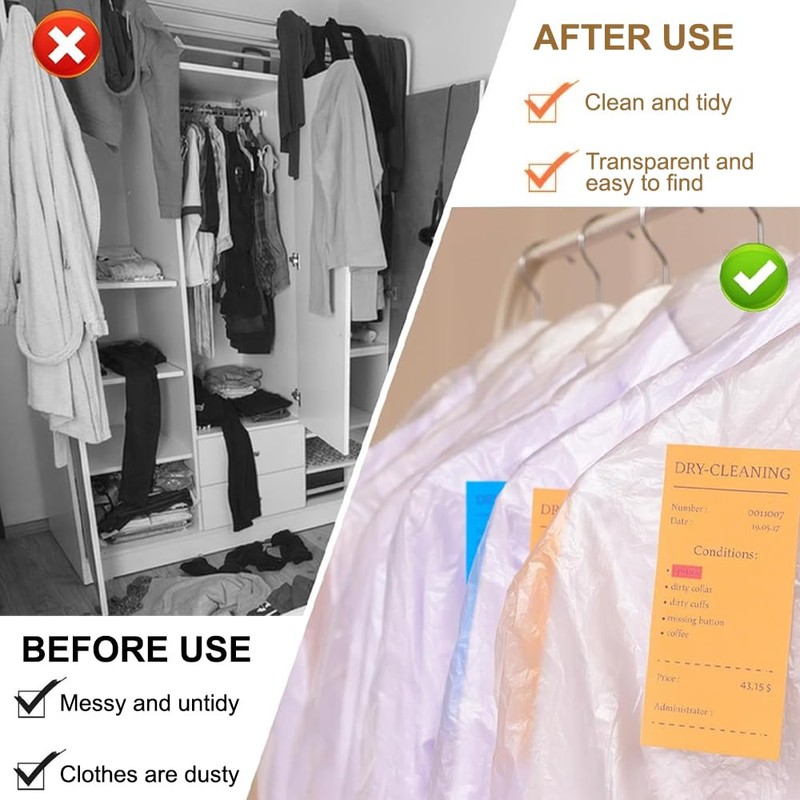 25 Pack Garment Bags, 60 * 120cm Clothes Covers Protector