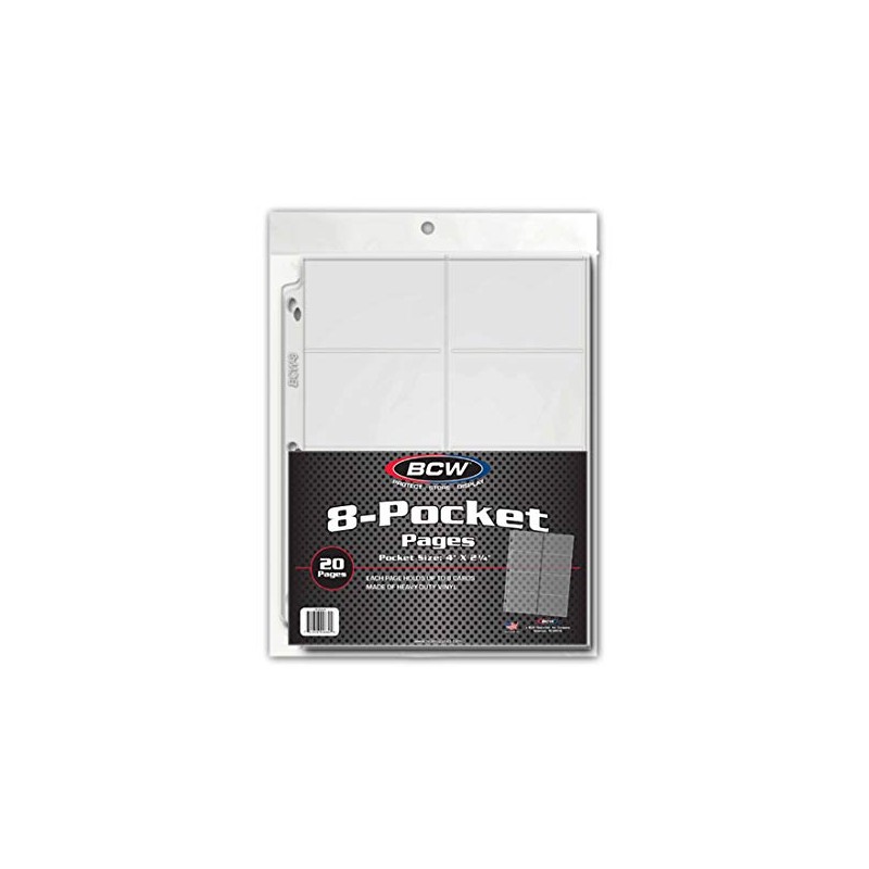 BCW Vinyl 8-Pocket Pages | Holds Eight 2 ⅝" x