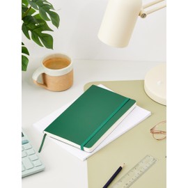 Moleskine Classic Ruled Paper Notebook - Soft Cover and Elastic Closure Journal - Color Myrtle Green - Large 13 x 21 A5 - 192 Pages