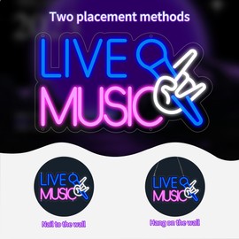 Live Music Neon Sign for Wall Decor, USB Powered Singing Music Led Sign, Reusable Light Up Sign for Boys and Girls, Neon Sign for Bedroom and Livingroom