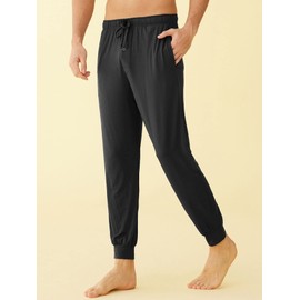 Latuza Men's Viscose Jogger Pajama Pants Lounge Bottoms XL Black